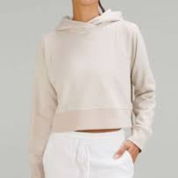 lululemon Loungeful Cropped Hoodie Bone Beige - Picture 1 of 6